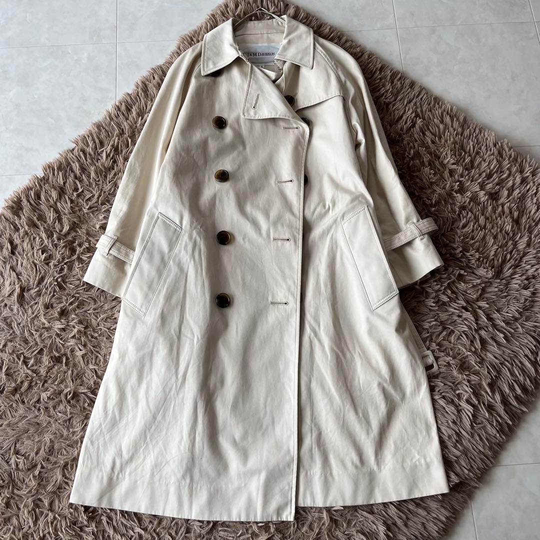 J&M DAVIDSON トレンチコート ベルト　ベージュ　サイズ8 コットン