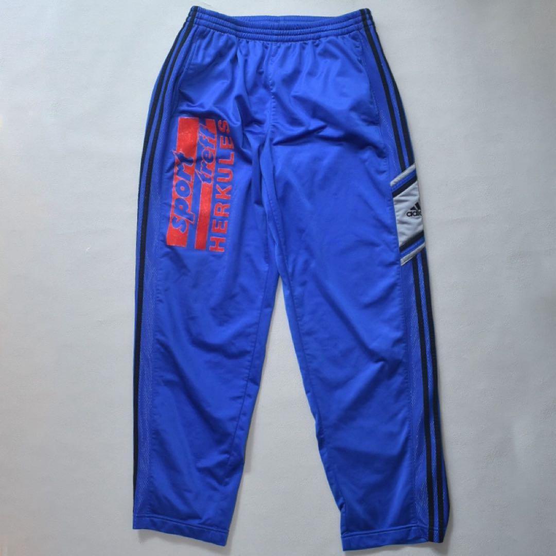 希少✨90s adidas フロッキー サイドスナップ トラックパンツXLブルー
