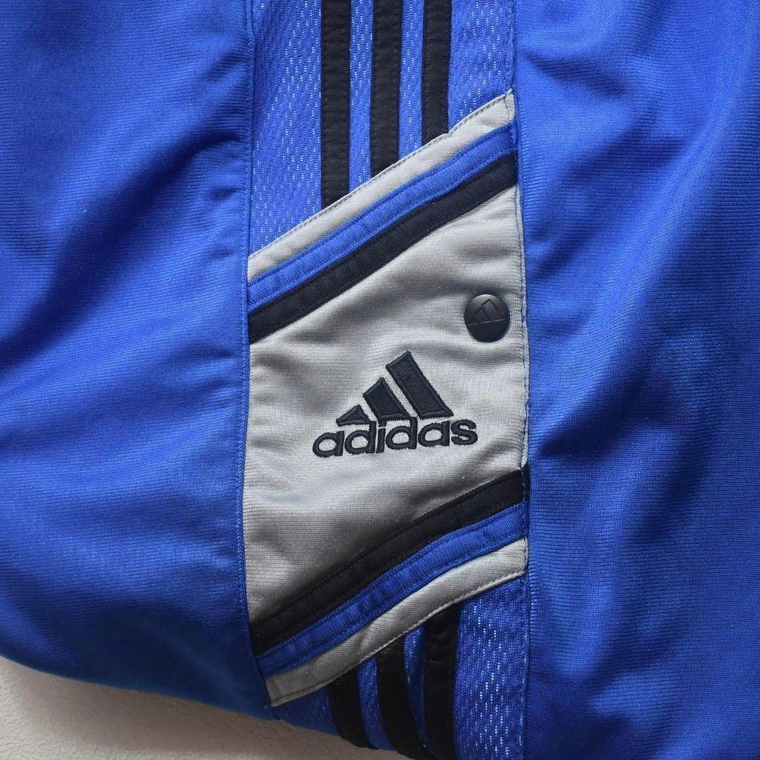 希少✨90s adidas フロッキー サイドスナップ トラックパンツXLブルー