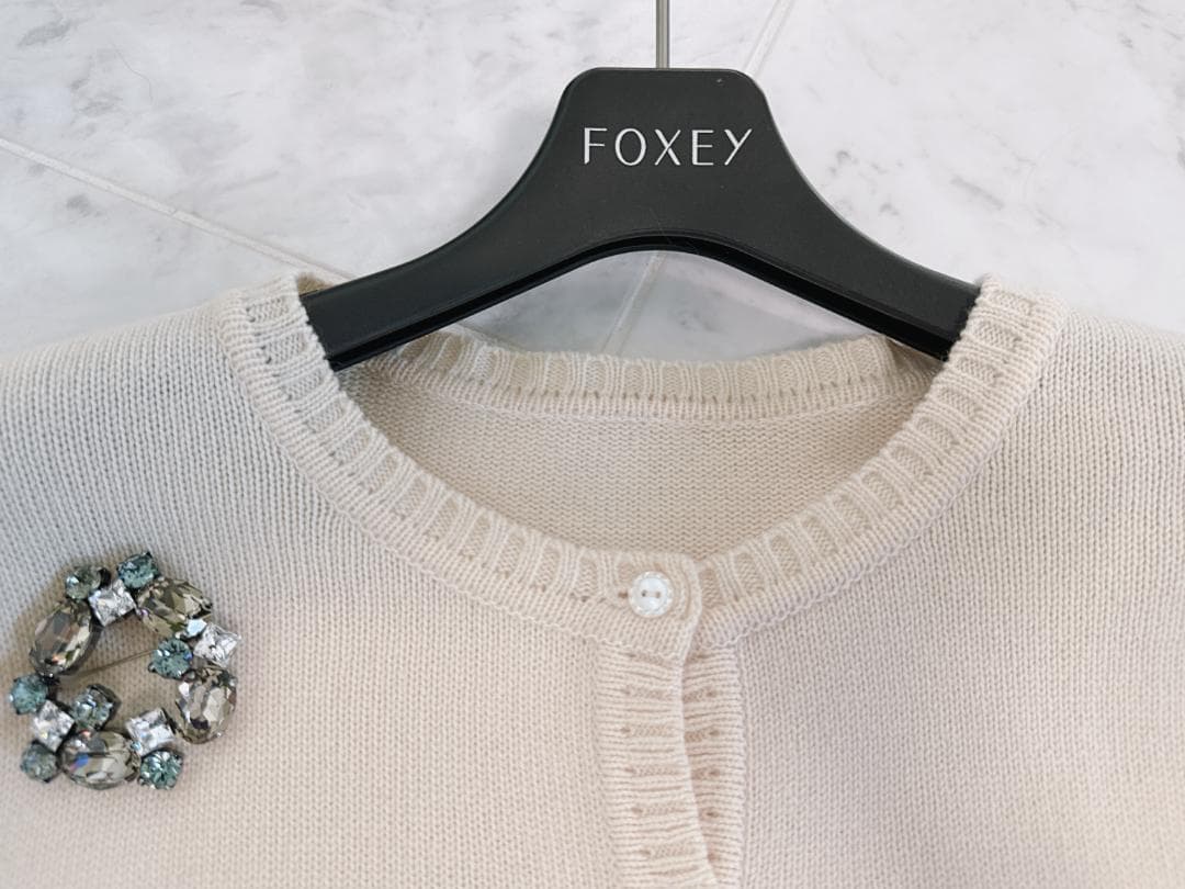 極美品★FOXEY/フォクシー カーディガン レモネード カシミヤ素材40