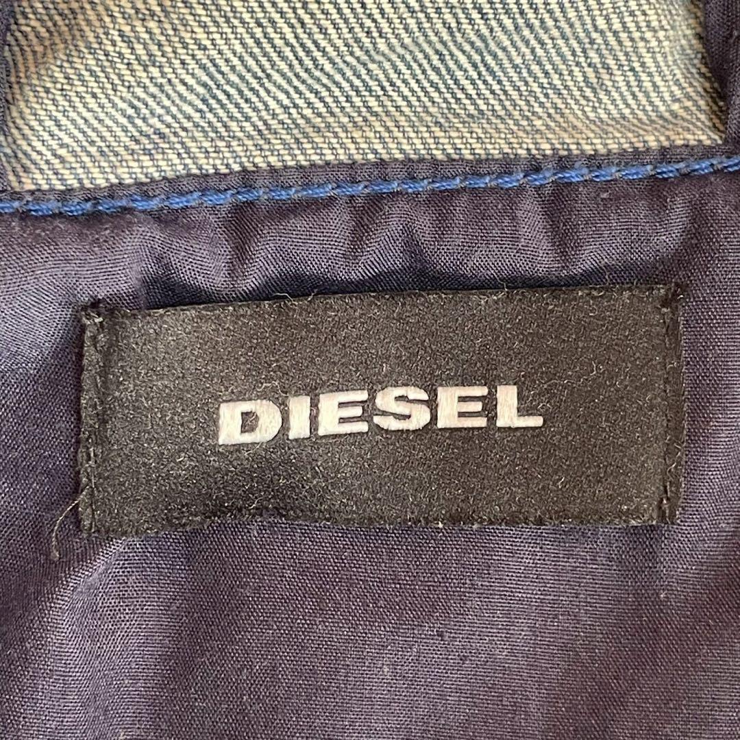 DIESEL ディーゼル デニムフルジップパーカー インディゴ×パターン