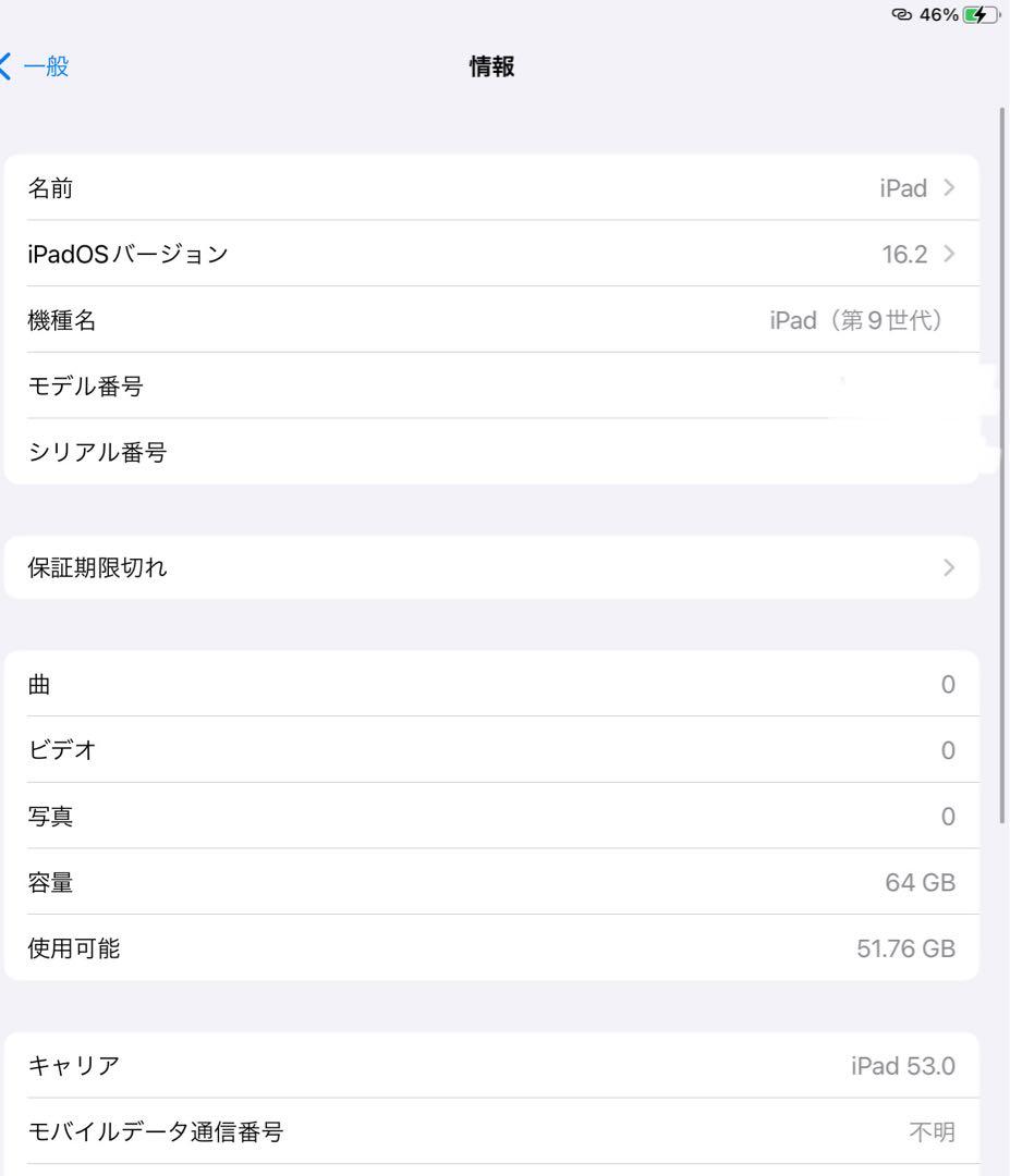 ちぃこApple iPad 9世代　64GB シルバー　セルラー 超美品