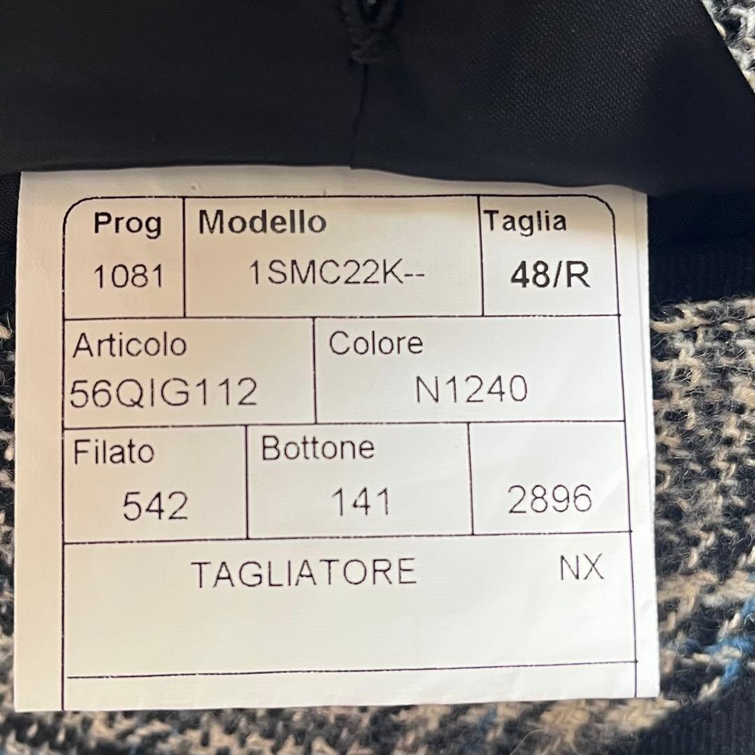 <美品>TAGLIATORE モノトーン 春夏ツイード ジャケット サイズ48