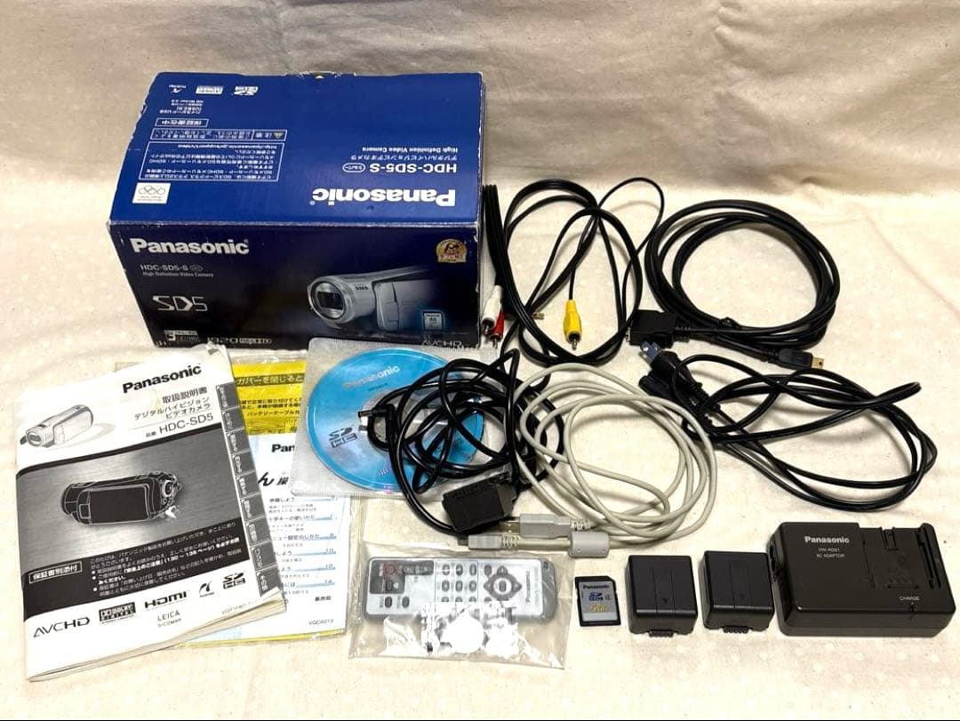 【動作確認済み】 Panasonic HDC-SD5 バッテリーパック2個付き