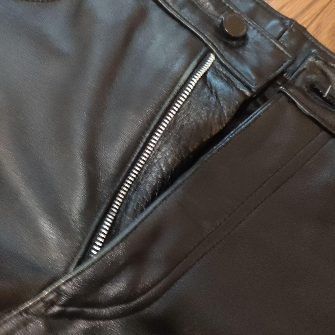 超美品　コムサメン　レザーパンツ　牛革