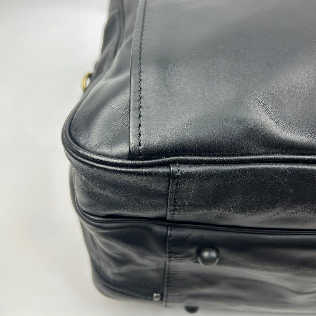 【美品】森田鞄製作所 ボストンバッグ　オールレザー　2way 大容量　鍵付き　黒