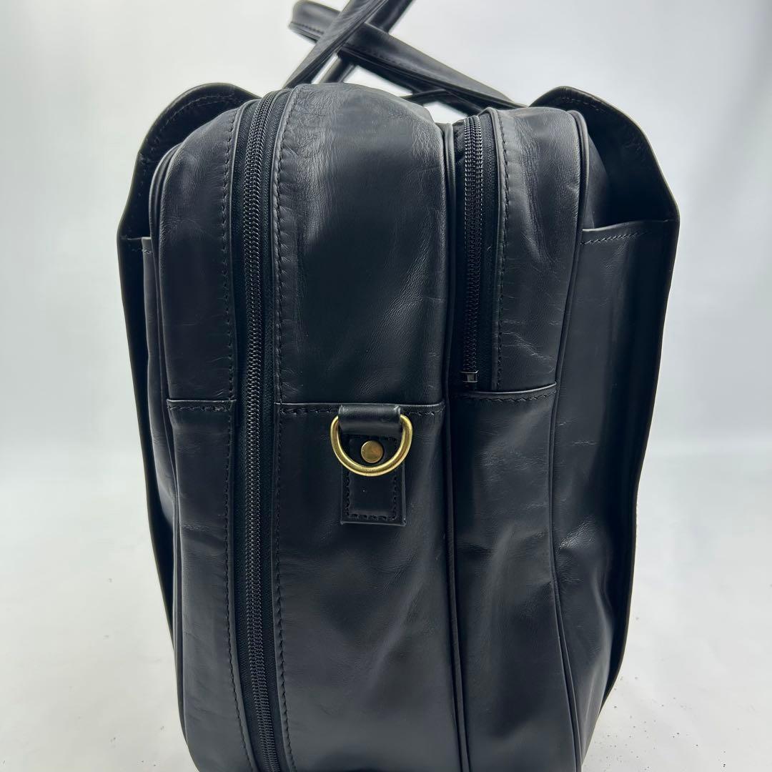 【美品】森田鞄製作所 ボストンバッグ　オールレザー　2way 大容量　鍵付き　黒