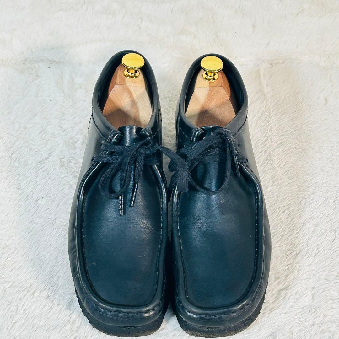 【美品】クラークス オリジナルズ ワラビー ブラックレザー UK8 26.5cm