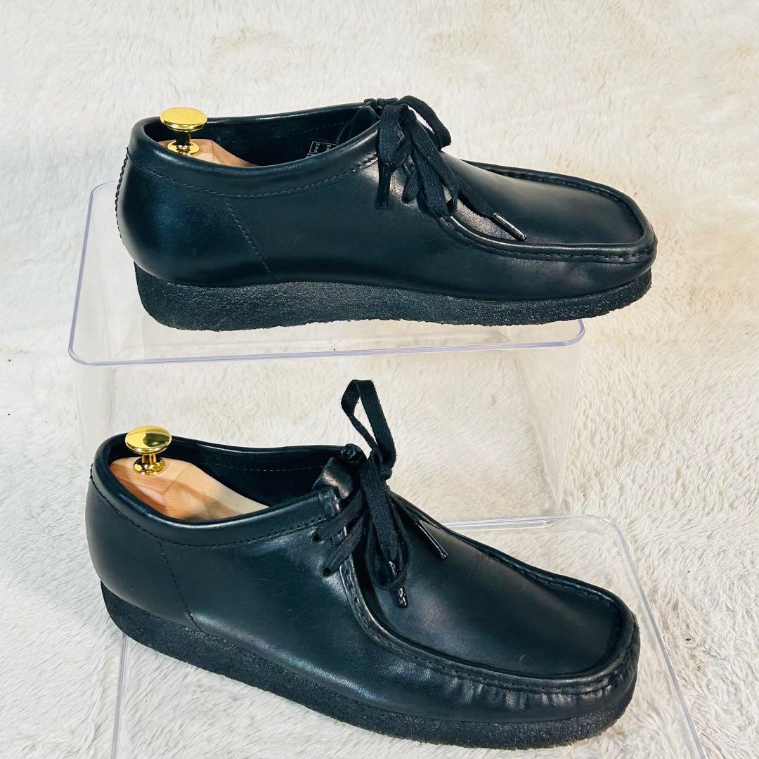 【美品】クラークス オリジナルズ ワラビー ブラックレザー UK8 26.5cm