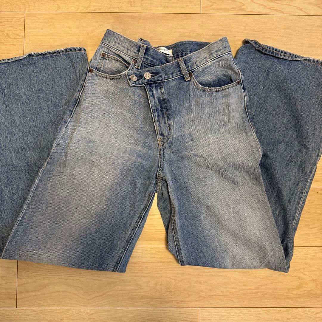 CROSS WAIST WIDE STRAIGHT デニム moussy