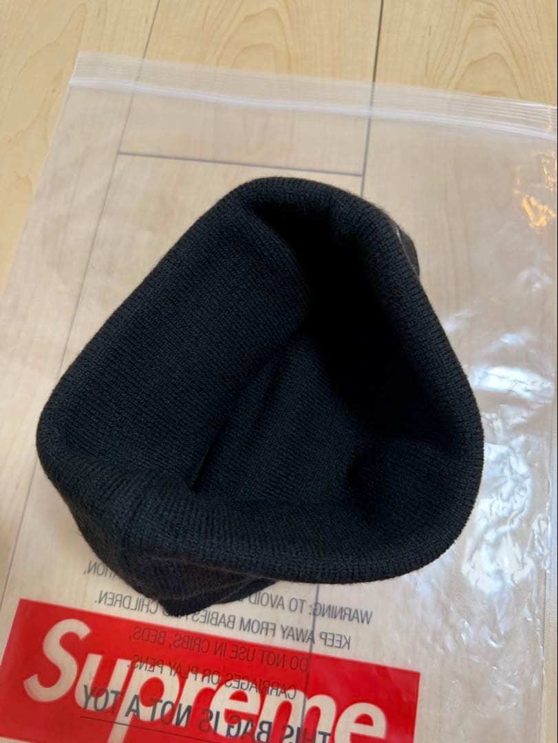 supreme ビーニー ニット帽 ボックスロゴ ブラック