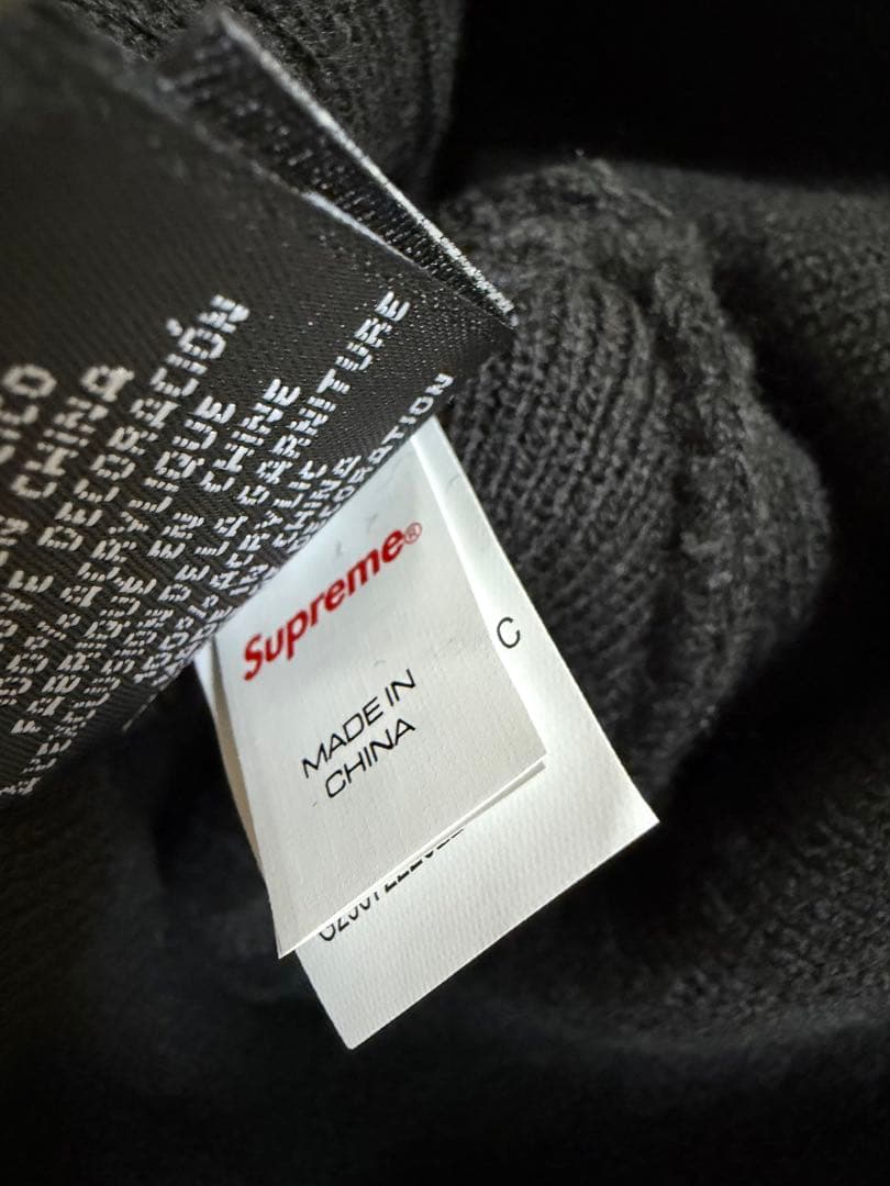 supreme ビーニー ニット帽 ボックスロゴ ブラック