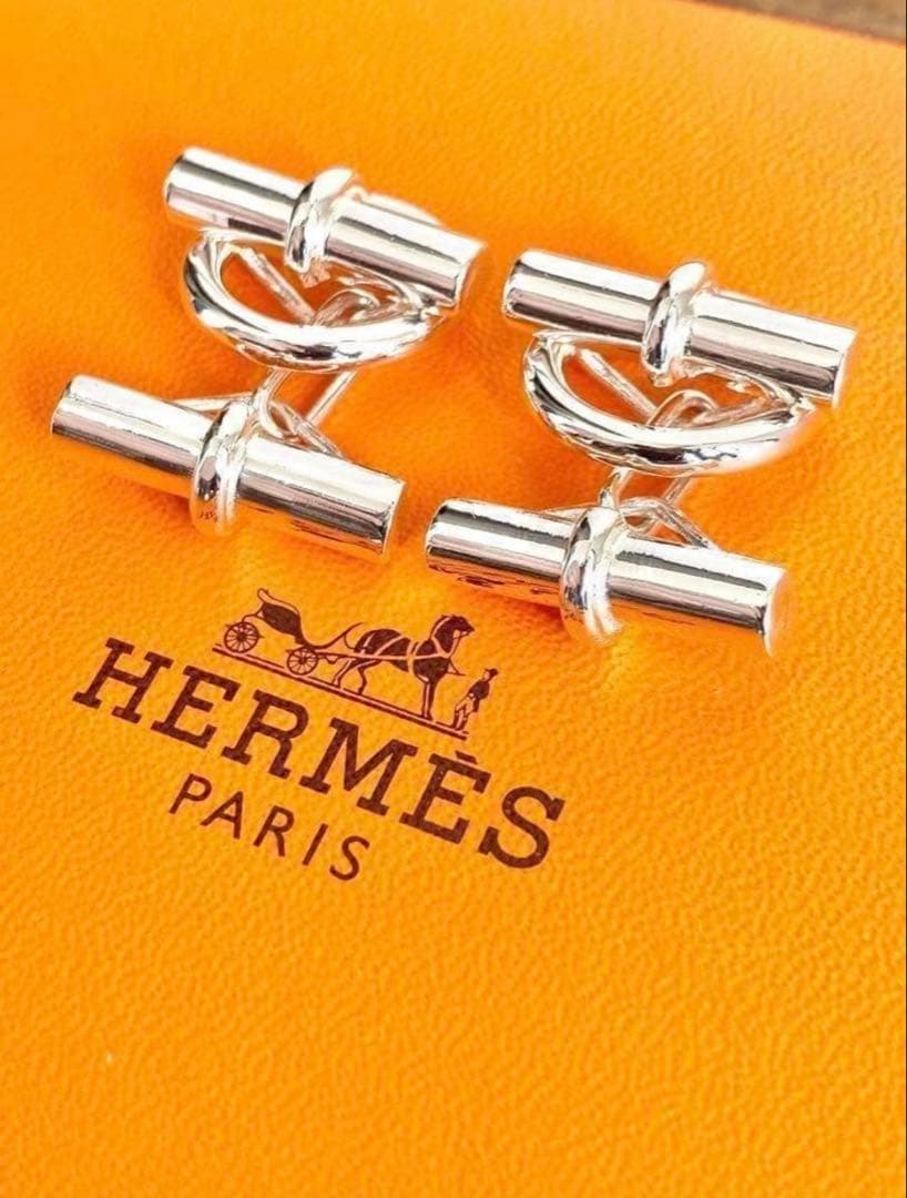 【美品】HERMES エルメス シェーヌダンクル グレナン カフリンクス