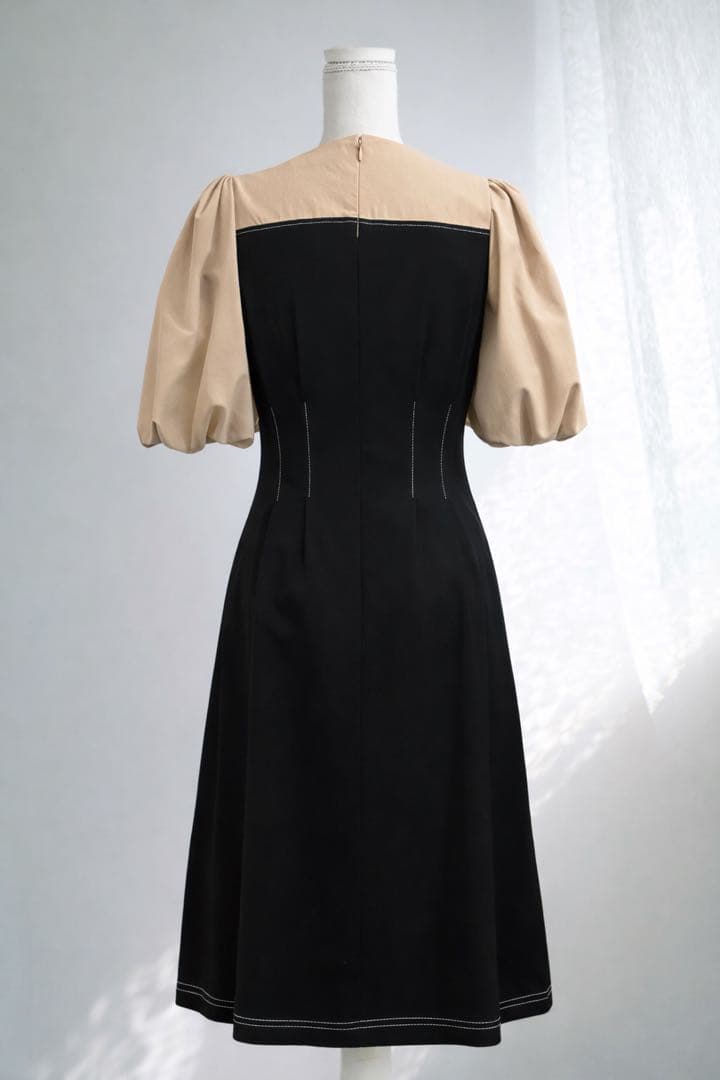 美品 M’S GRACY インスタ掲載 バイカラー ワンピース38 上品 フレア
