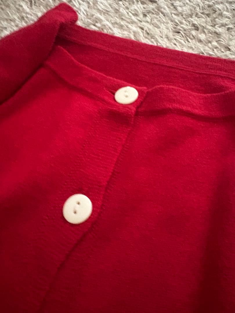 【極美品】ヴェリテクール カシミヤ シルク混 2WAY CARDIGAN 赤