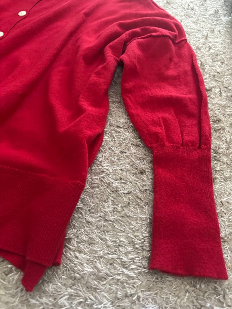 【極美品】ヴェリテクール カシミヤ シルク混 2WAY CARDIGAN 赤