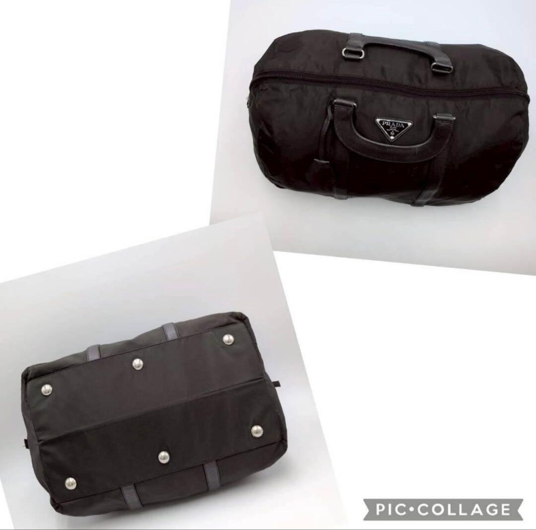PRADA プラダ テスートナイロン レザー ボストンバッグ トラベルバック