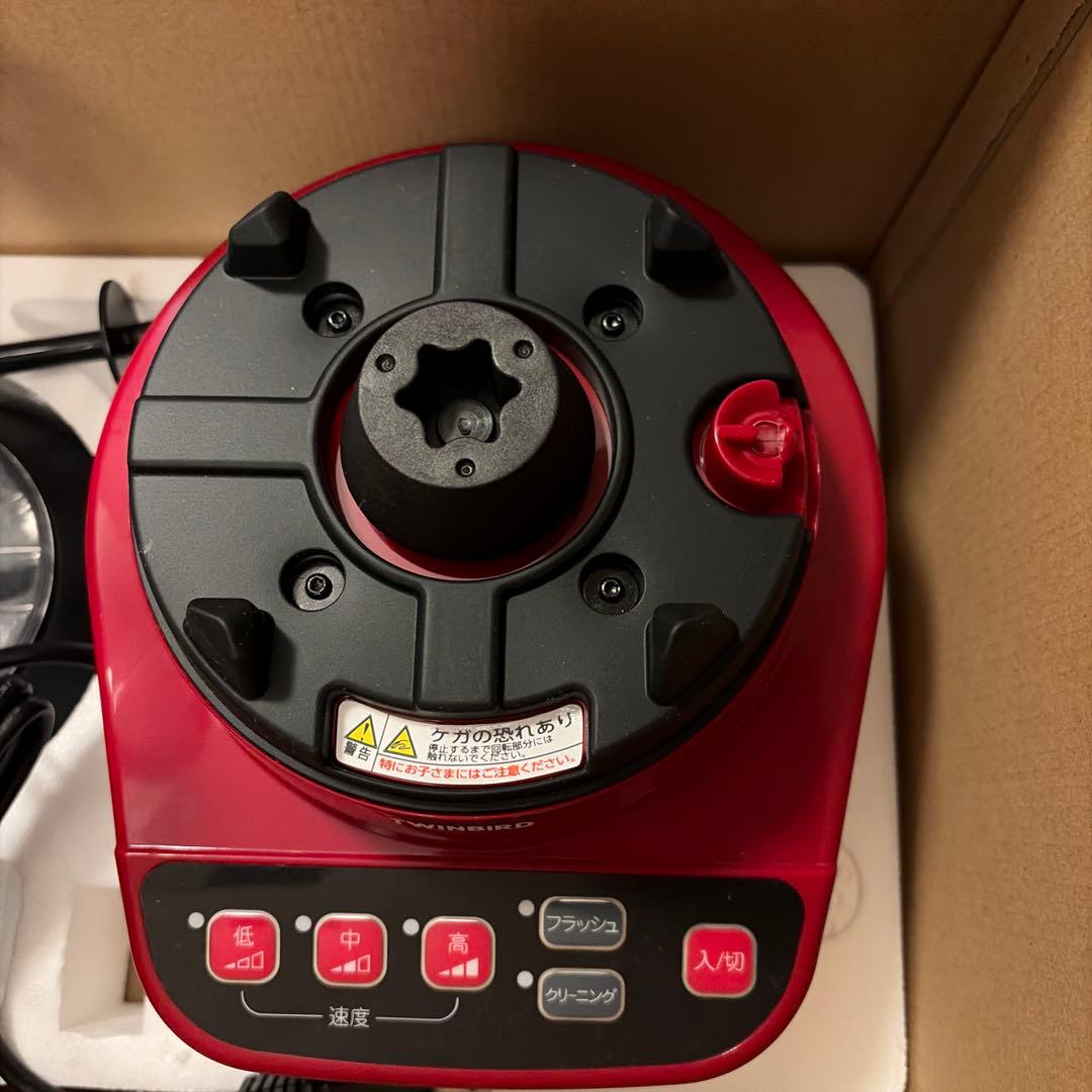 取扱説明書なし　未使用　ツインバード パワフルミキサー レッド KC-4859