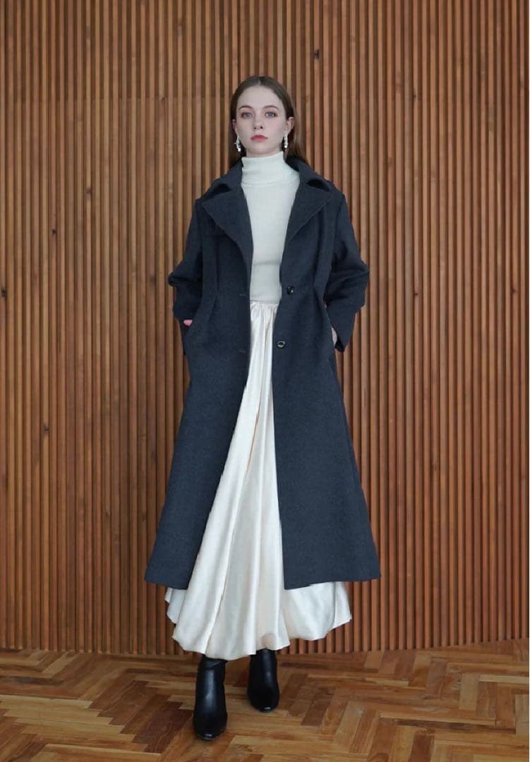 Acka. ロングコート/Stand collar basic coat