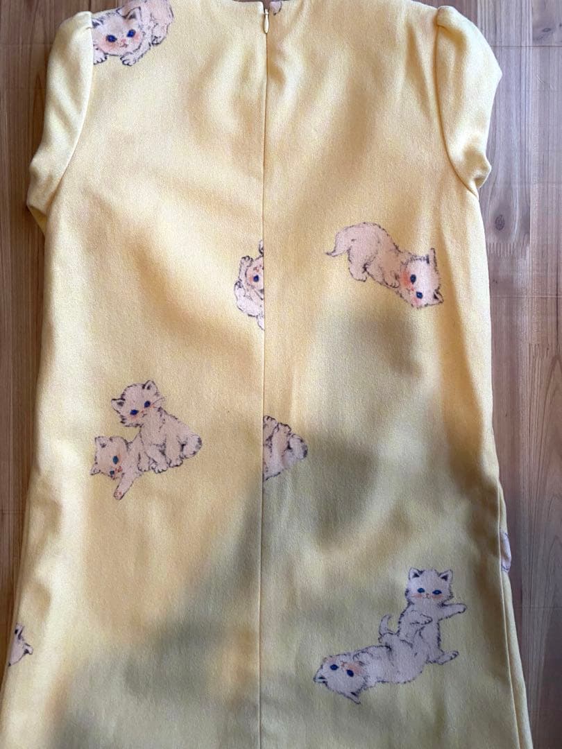 フランシュリッペブラック子猫プリント ワンピース