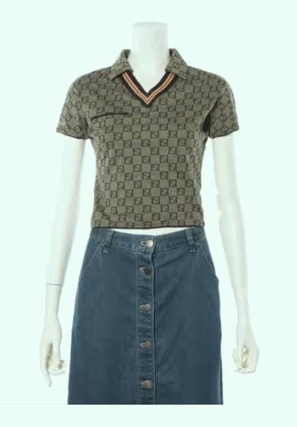VINTAGE FENDI ズッカ柄 ストレッチ ジャージー 半袖 カットソー