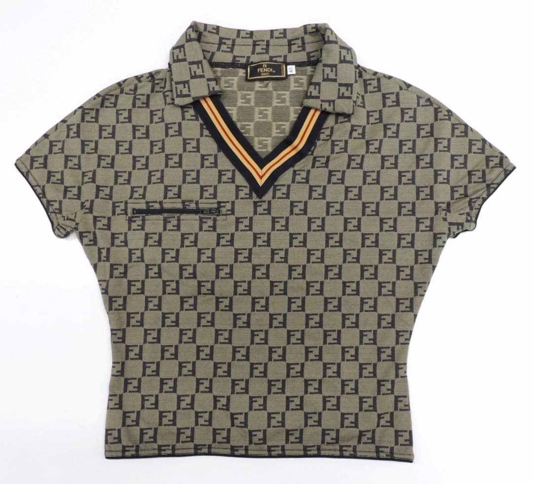 VINTAGE FENDI ズッカ柄 ストレッチ ジャージー 半袖 カットソー