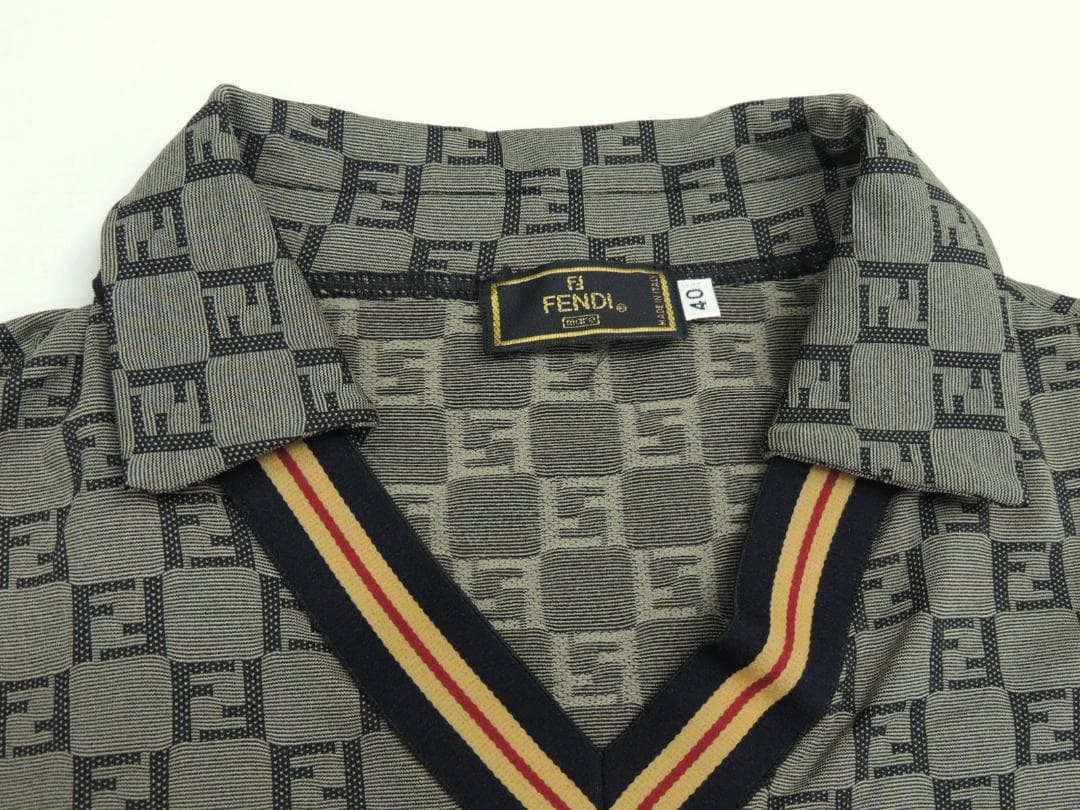 VINTAGE FENDI ズッカ柄 ストレッチ ジャージー 半袖 カットソー