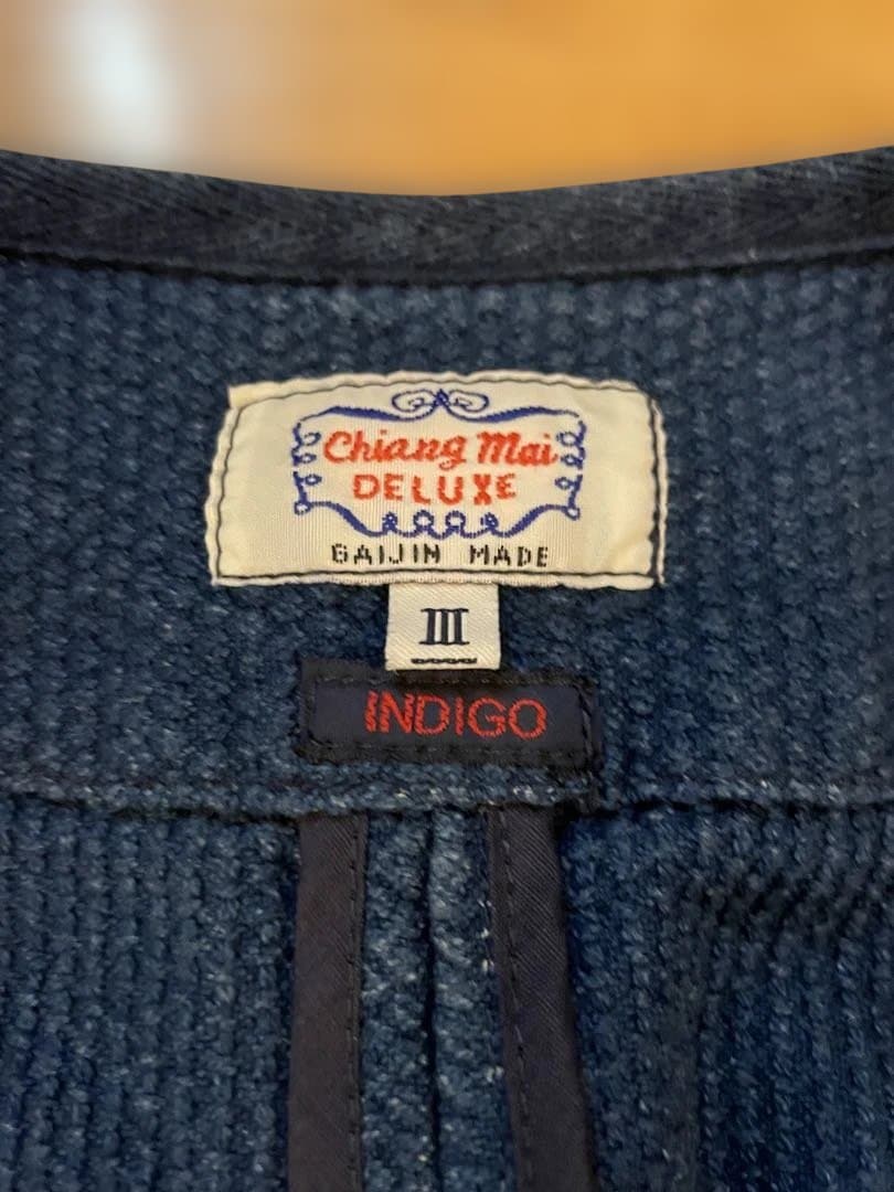 刺し子 Chiang Mai Deluxe インディゴベスト サイズIII