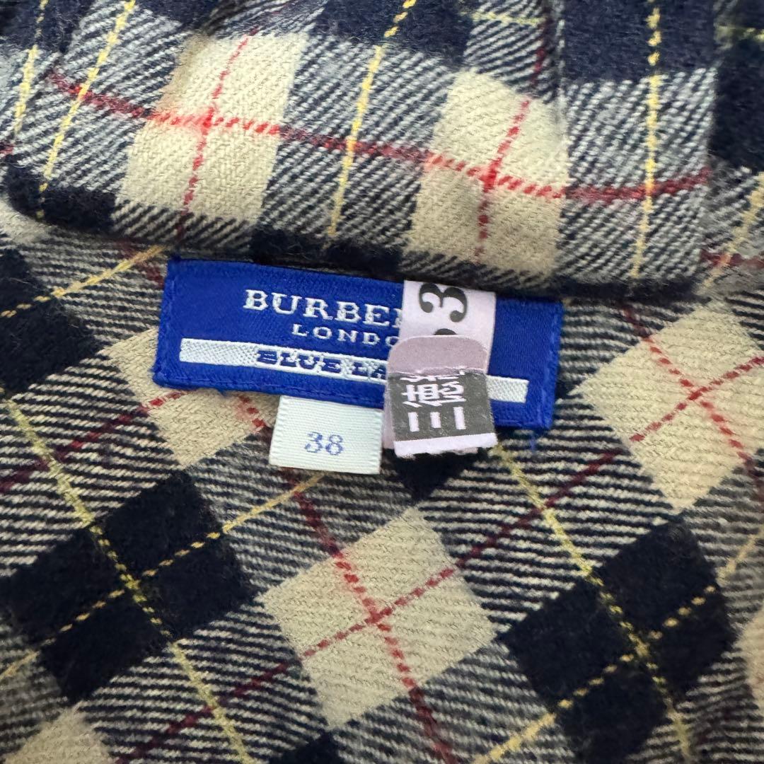 【クリーニング済】 バーバリーブルーレーベル ハーフジップワンピース フリル M
