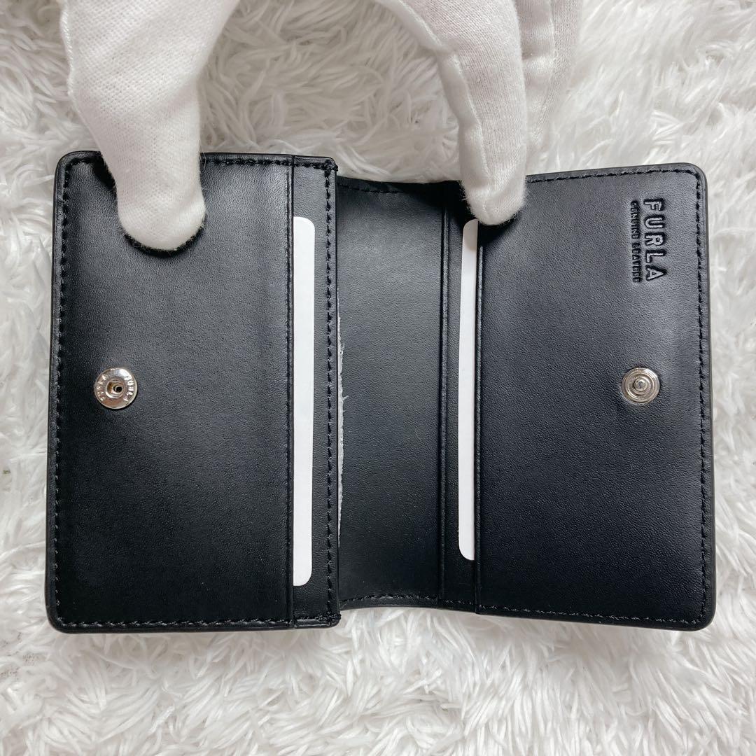 【未使用級】FURLA フルラ ブラック 黒 名刺入れ エナメル レディース