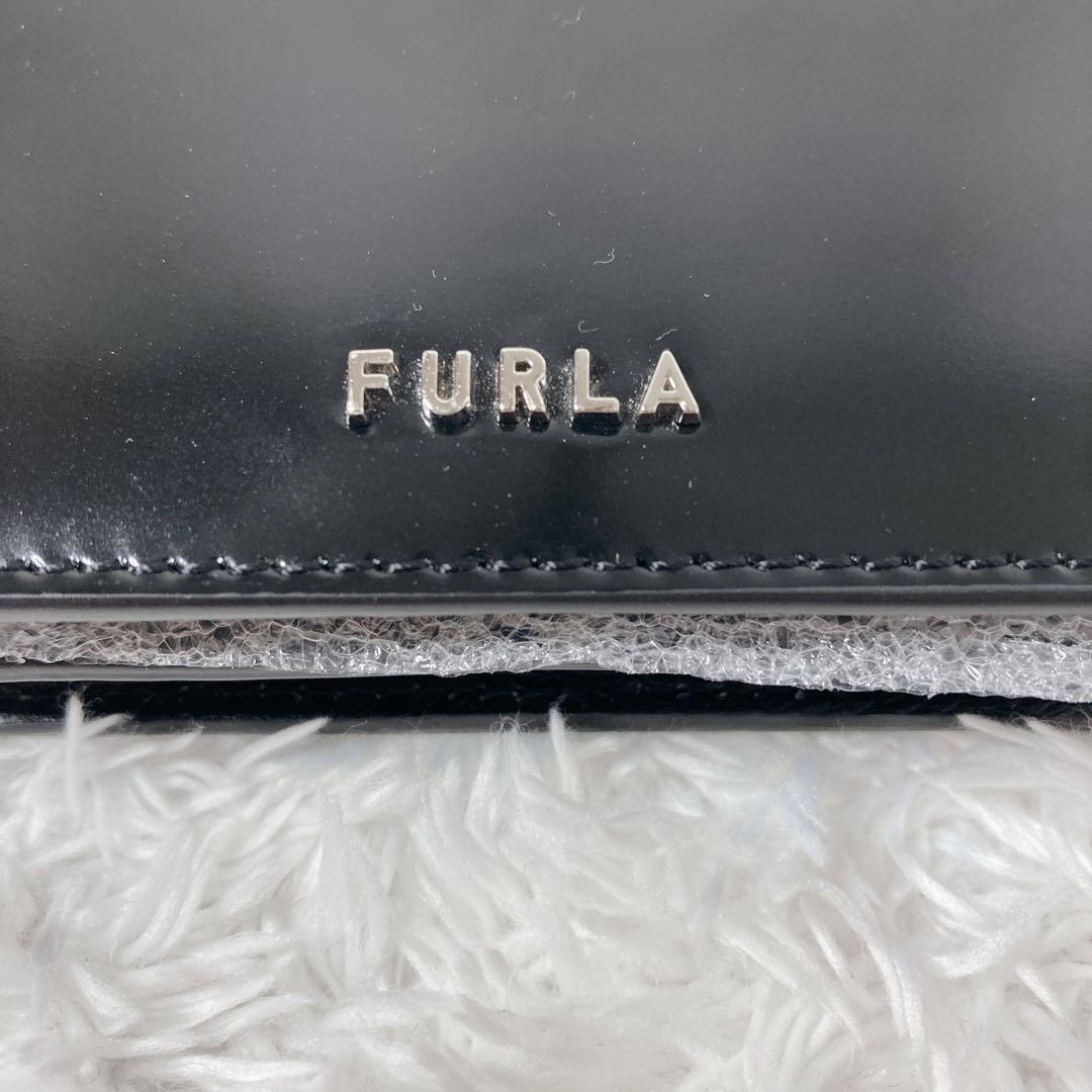 【未使用級】FURLA フルラ ブラック 黒 名刺入れ エナメル レディース