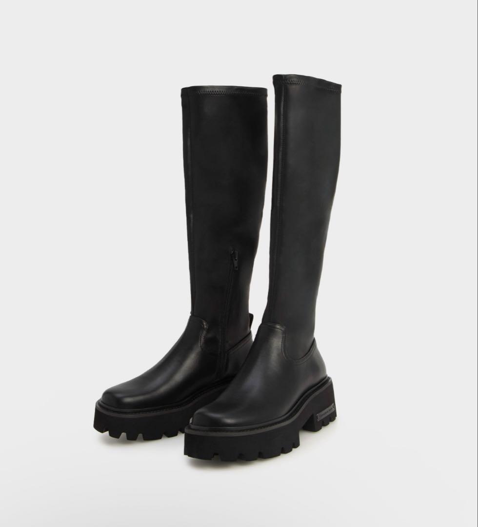 CHARLES&KEITH イモージェンチャンキープラットフォームロングブーツ