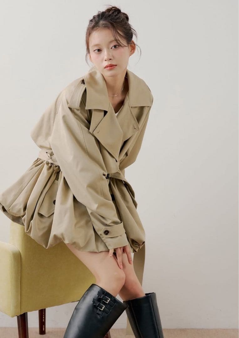 【Chico】♡バルーンミディトレンチコート♡美品