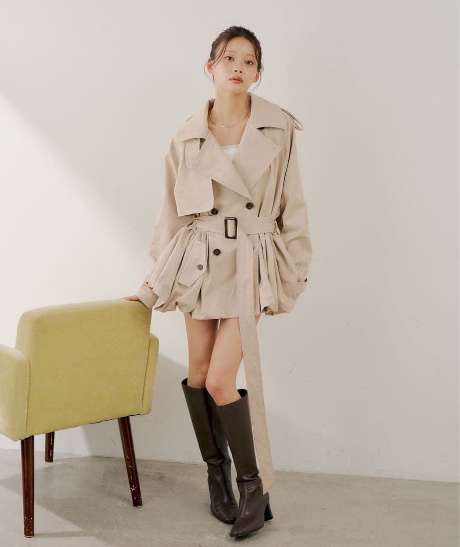 【Chico】♡バルーンミディトレンチコート♡美品