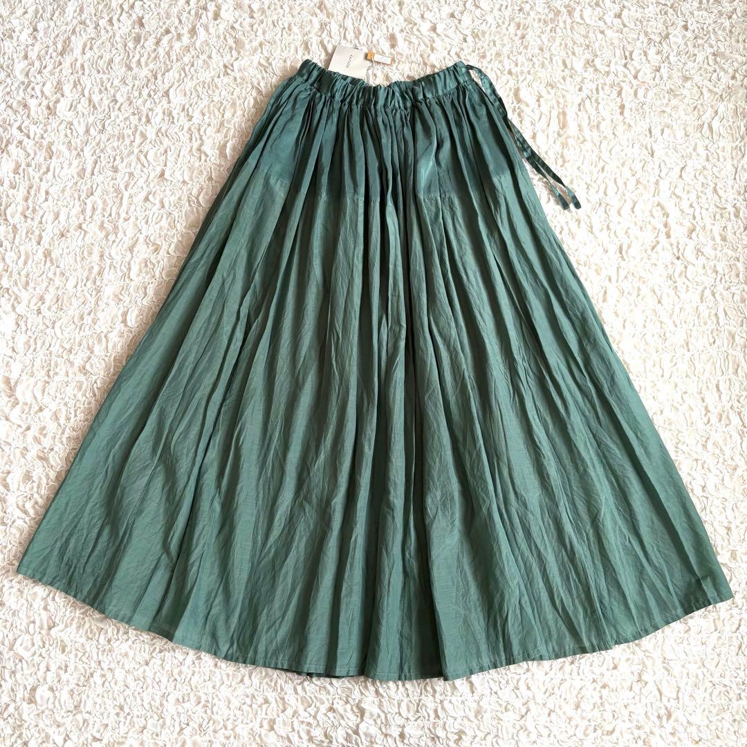 新品タグ付✨enicia エンリカ　シルクコットン　ロングフレアスカート日本製M