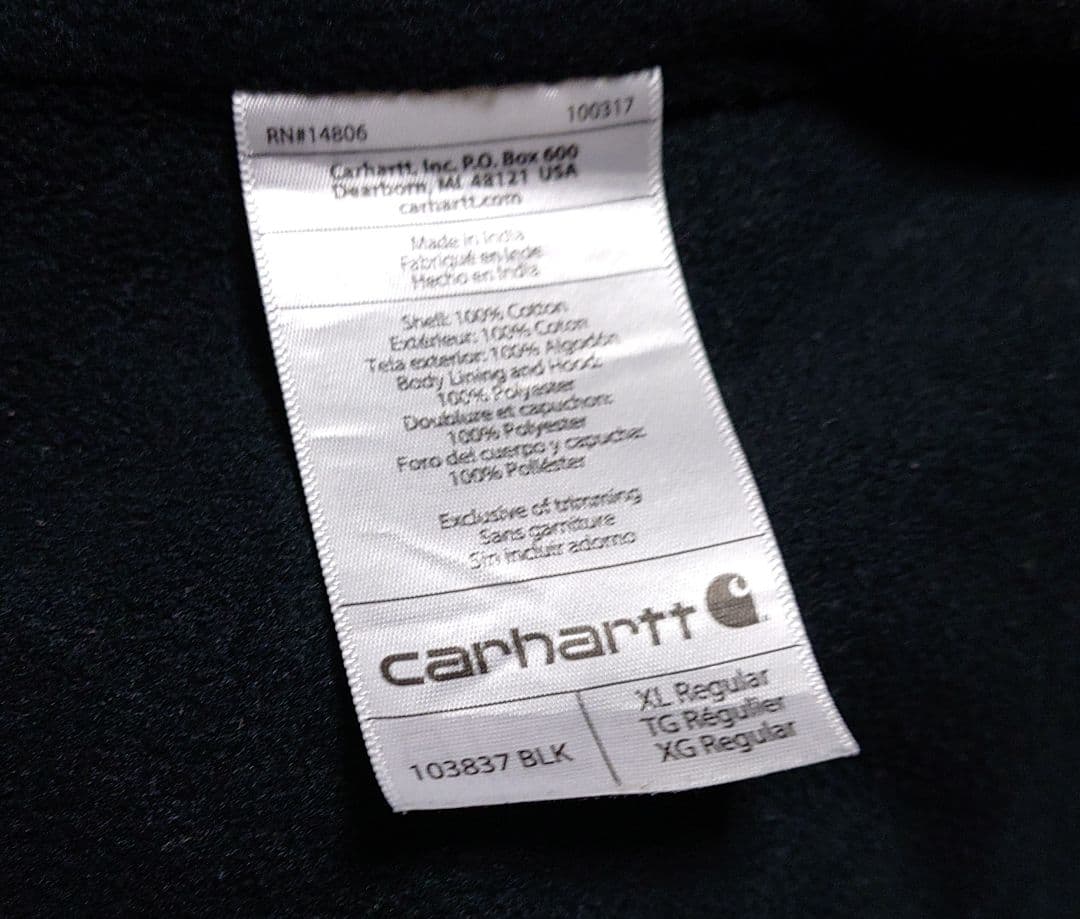 ✨今だけ価格✨◼️Carhartt ブラック フード付きダックベスト[USED]