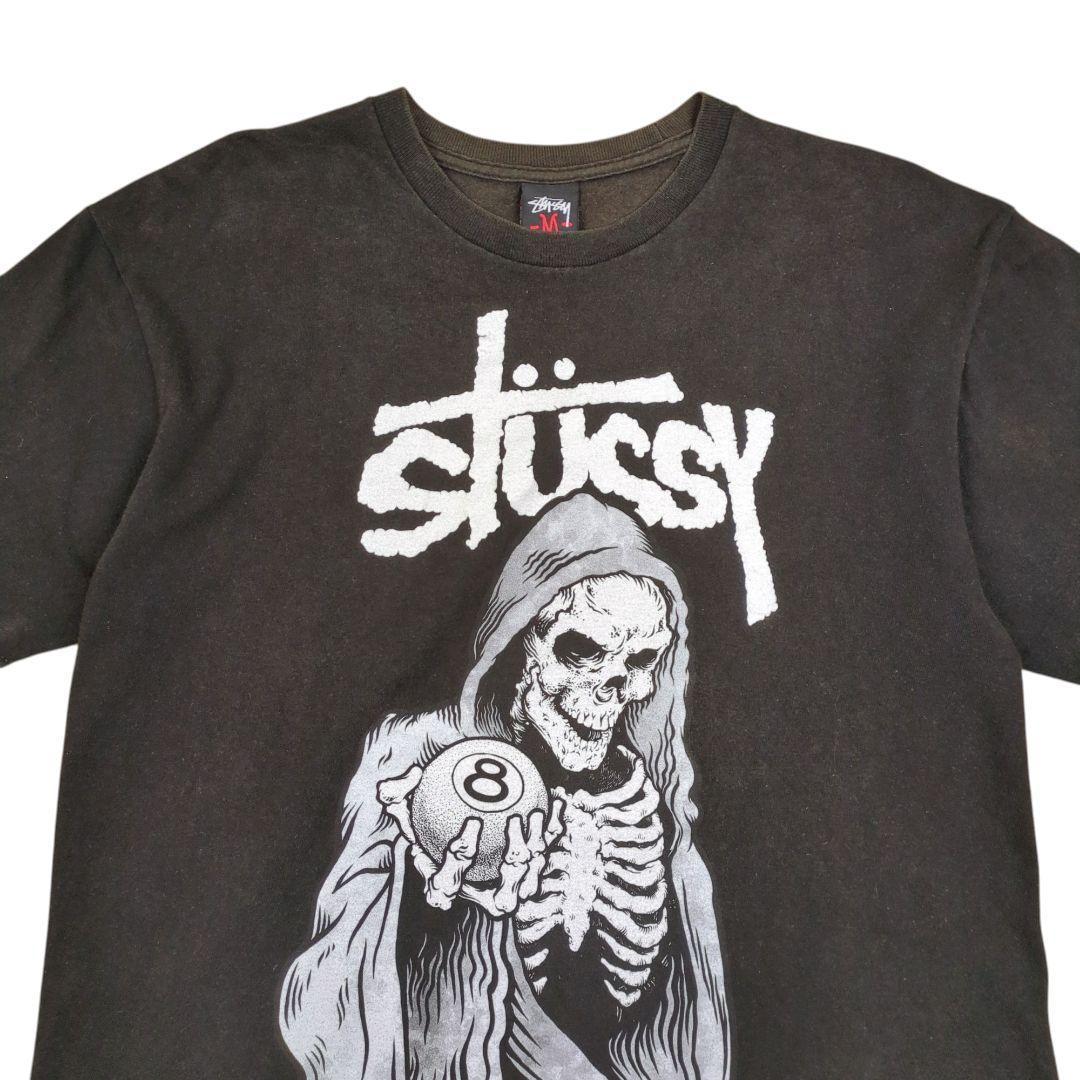00s OLD STUSSY エイトボール スカル Tシャツ ロゴ ブラック M