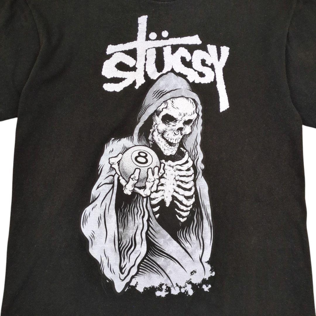 00s OLD STUSSY エイトボール スカル Tシャツ ロゴ ブラック M