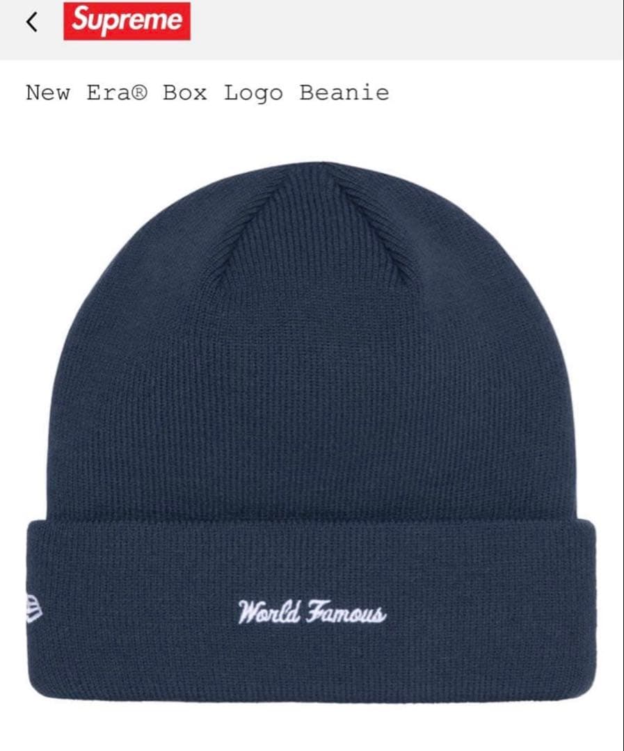 帽子 Supreme New Era Box Logo Beanie Navy