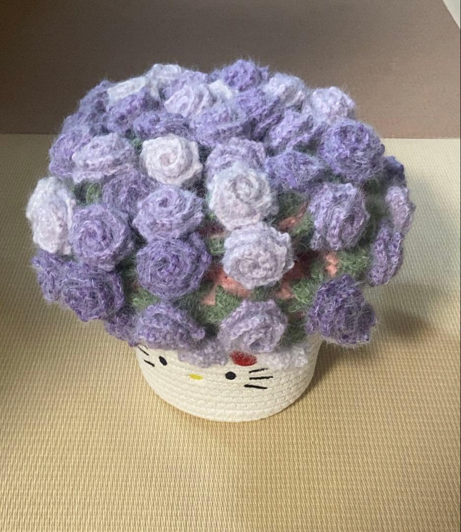 バラの花束ブランケット直径86cm，54本の大きな花ストール