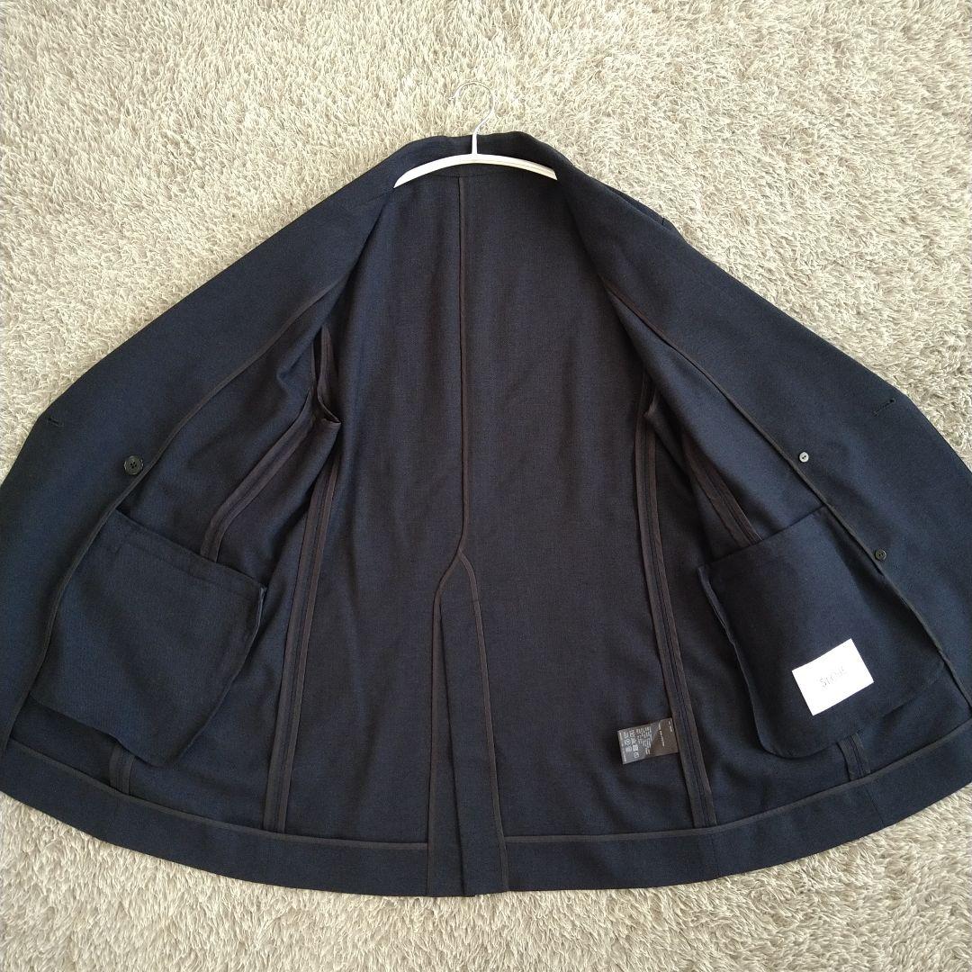 スローブイエナ SLOBE IENA リネンライクダブルブレストジャケット 紺