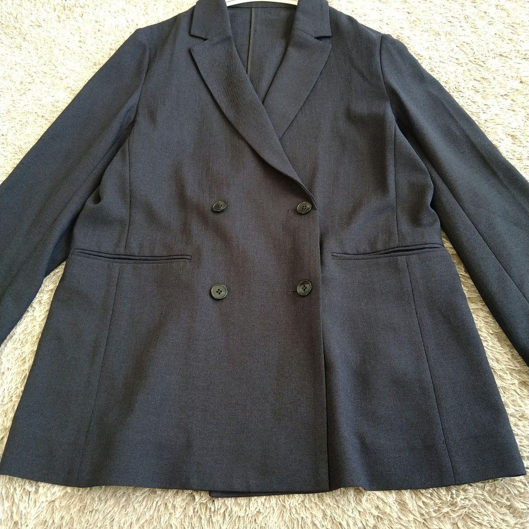 スローブイエナ SLOBE IENA リネンライクダブルブレストジャケット 紺
