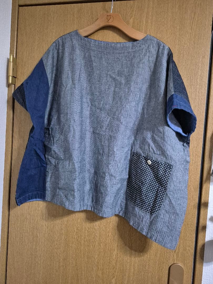 快晴堂　デニム2wayビックシルエット　カットソー