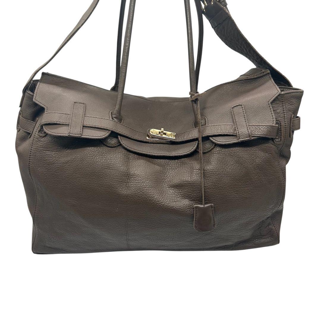 良品 2198 LORINZA ボストンバッグ 2way ターンロック レザー