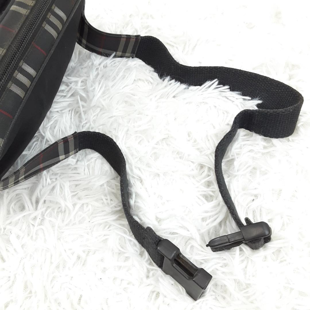 美品◎BURBERRY バーバリー ウエストバッグ 黒 ノバチェック イタリア製