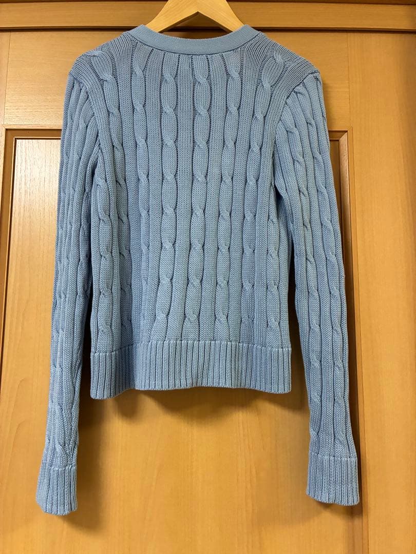 ポロラルフローレンケーブルニットカーディガン 現行　QRコード　ポニー刺繍　M