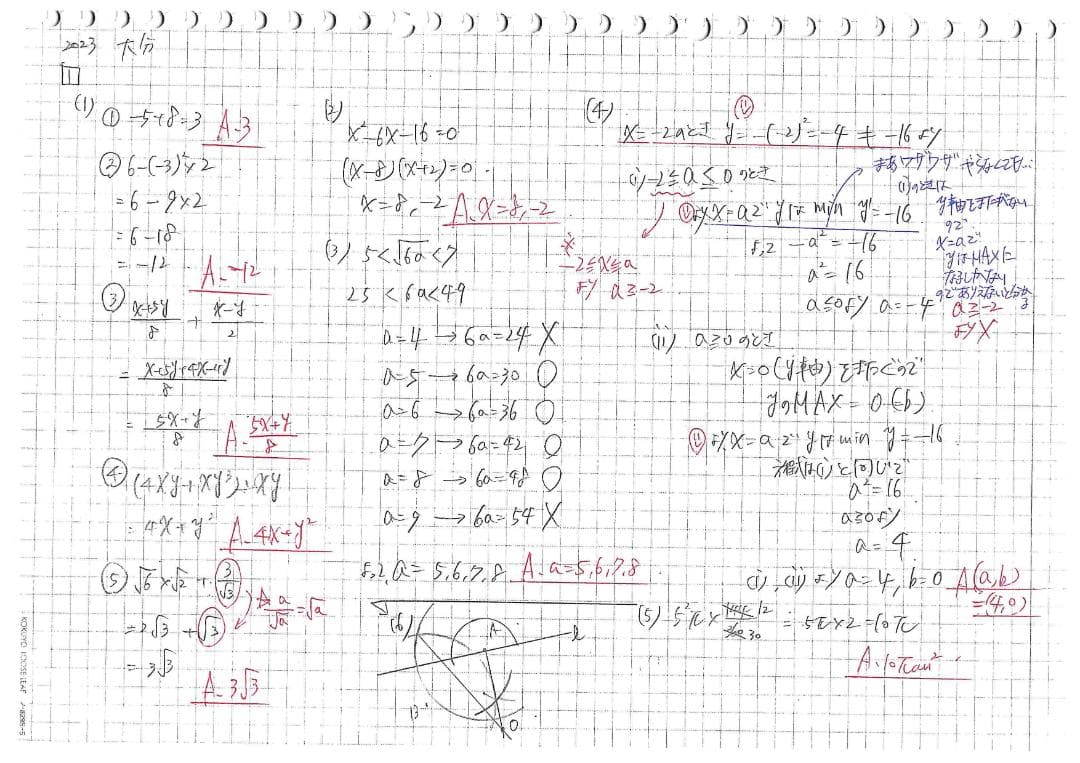 塾講師オリジナル数学解説 全問動画付 大分 公立高校入試 2022-25 過去問
