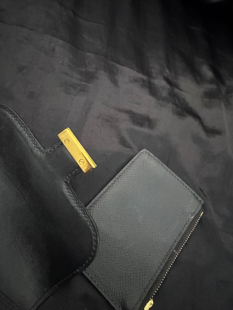 HERMES エルメス コンスタンススリム　財布　ノワール　ゴールド金具