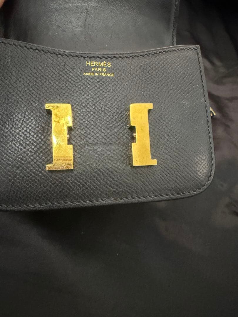 HERMES エルメス コンスタンススリム　財布　ノワール　ゴールド金具