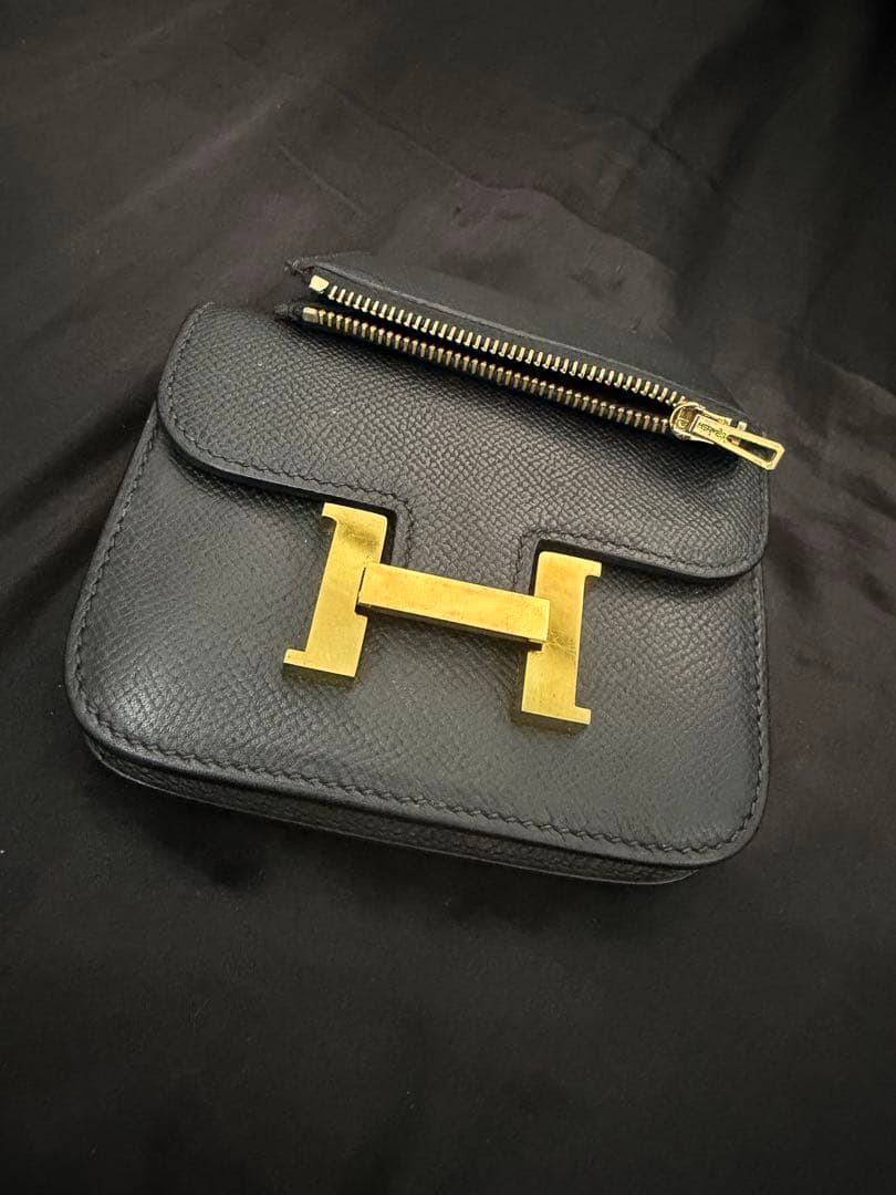 HERMES エルメス コンスタンススリム　財布　ノワール　ゴールド金具